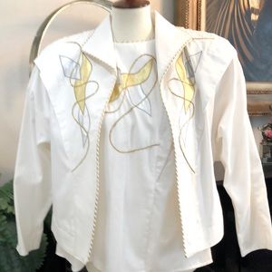 3 Pc SUIT. Marie St. Monet Sz 8  WITH LEATHER